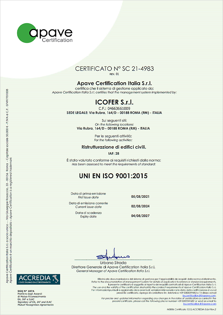 Certificazione ISO 9001 - IAF28