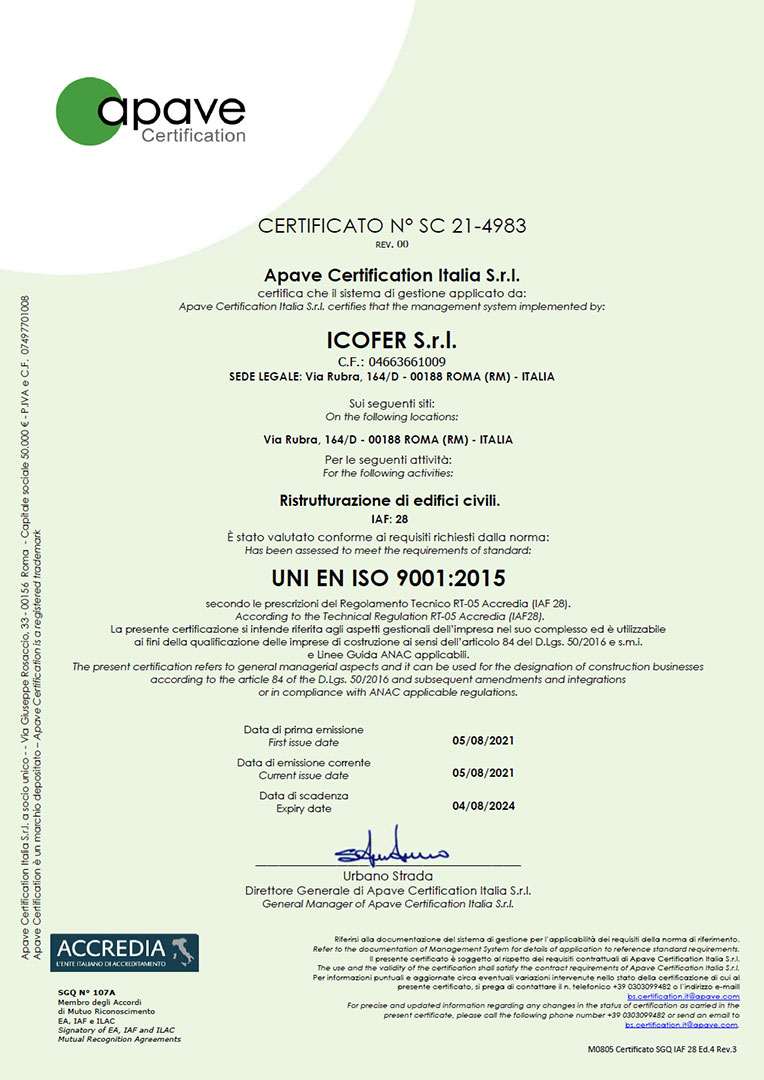 Certificazione ISO 9001 - IAF28